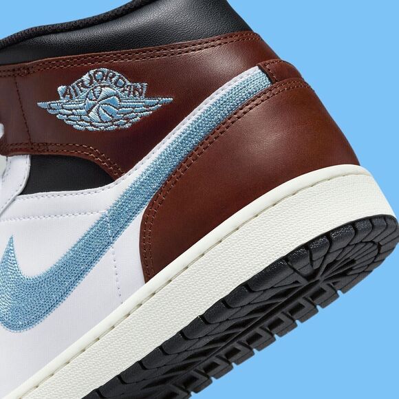 Nike Air Jordan 1 Retro Mid SE Shoes Men Size 10 Brown Blue Grey FQ7831-142 NEW - Picture 8 of 8